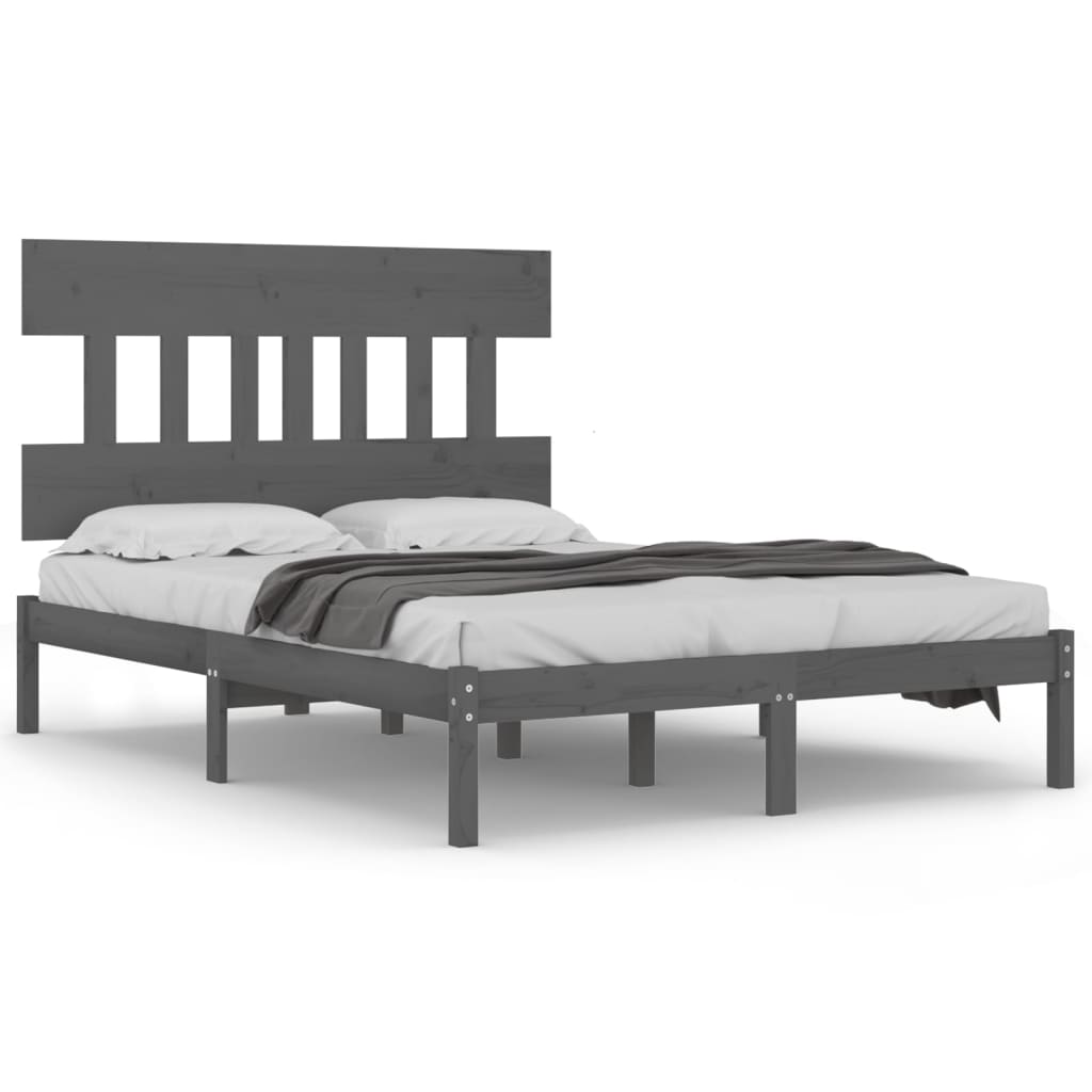 Πλαίσιο Κρεβατιού Γκρι 180 x 200 εκ Ξύλο Πεύκου Super King