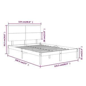 Πλαίσιο Κρεβατιού 120 x 190 εκ. από Μασίφ Ξύλο Small Double - Pakobazaar