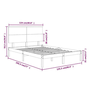Πλαίσιο Κρεβατιού Λευκό 120x190 εκ. Μασίφ Ξύλο Small Double - Pakobazaar