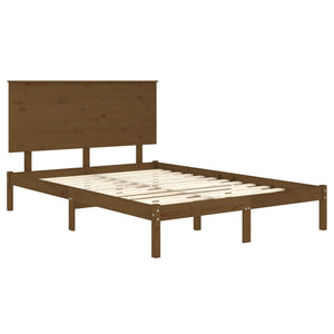 Πλαίσιο Κρεβατιού Καφέ Μελί 140 x 200 εκ. από Μασίφ Ξύλο Πεύκου