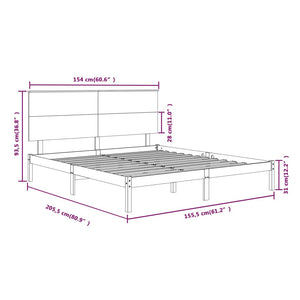 Πλαίσιο Κρεβατιού Μελί 150 x 200 εκ. Μασίφ Ξύλο King Size