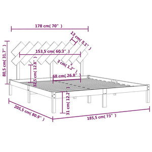 Πλαίσιο Κρεβατιού Μελί 180 x 200 εκ. Μασίφ Ξύλο Super King - Pakobazaar