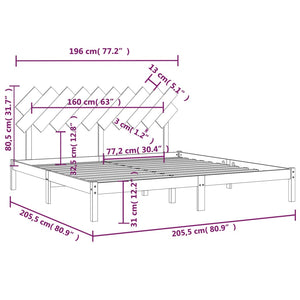 Πλαίσιο Κρεβατιού 200 x 200 εκ. από Μασίφ Ξύλο - PAKOBAZAAR