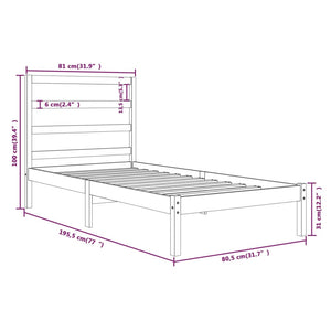 Πλαίσιο Κρεβατιού Μελί 75x190 εκ. Ξύλο Πεύκου Small Single - Pakobazaar