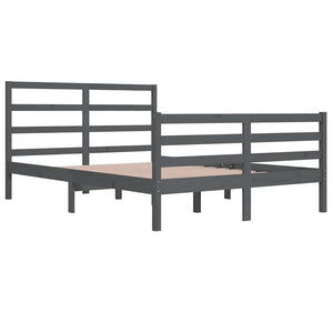 Πλαίσιο Κρεβατιού Γκρι 140x200 εκ. από Μασίφ Ξύλο Πεύκου - Pakobazaar