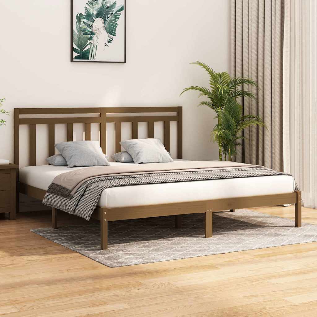 Πλαίσιο Κρεβατιού Μελί 180 x 200 εκ. Μασίφ Ξύλο Super King