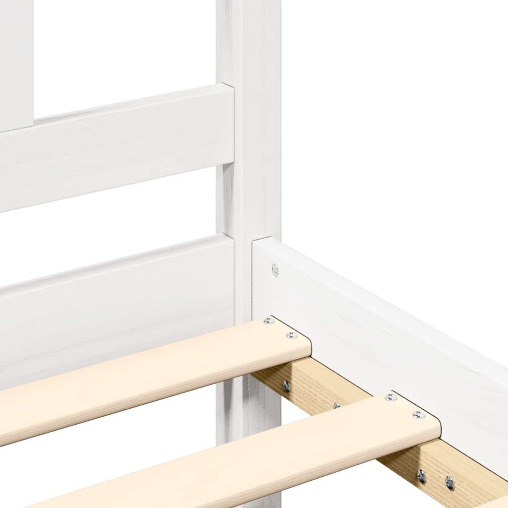 Πλαίσιο Κρεβατιού Λευκό 100 x 200 εκ. από Μασίφ Ξύλο - PAKOBAZAAR