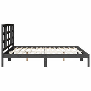 Πλαίσιο Κρεβατιού Γκρι 180 x 200 εκ Ξύλο Πεύκου Super King