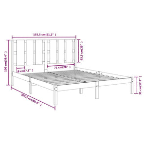 Πλαίσιο Κρεβατιού Μελί 150 x 200 εκ. Μασίφ Ξύλο King Size