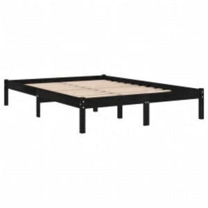 Πλαίσιο Κρεβατιού Μαύρο 150 x 200 εκ. Μασίφ Ξύλο King Size
