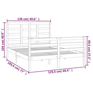 Πλαίσιο Κρεβατιού Γκρι 120x190 εκ. Μασίφ Ξύλο Small Double - Pakobazaar