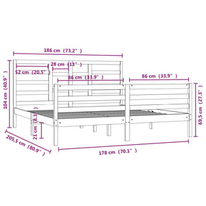 Πλαίσιο Κρεβατιού Μελί 180 x 200 εκ. Μασίφ Ξύλο Super King