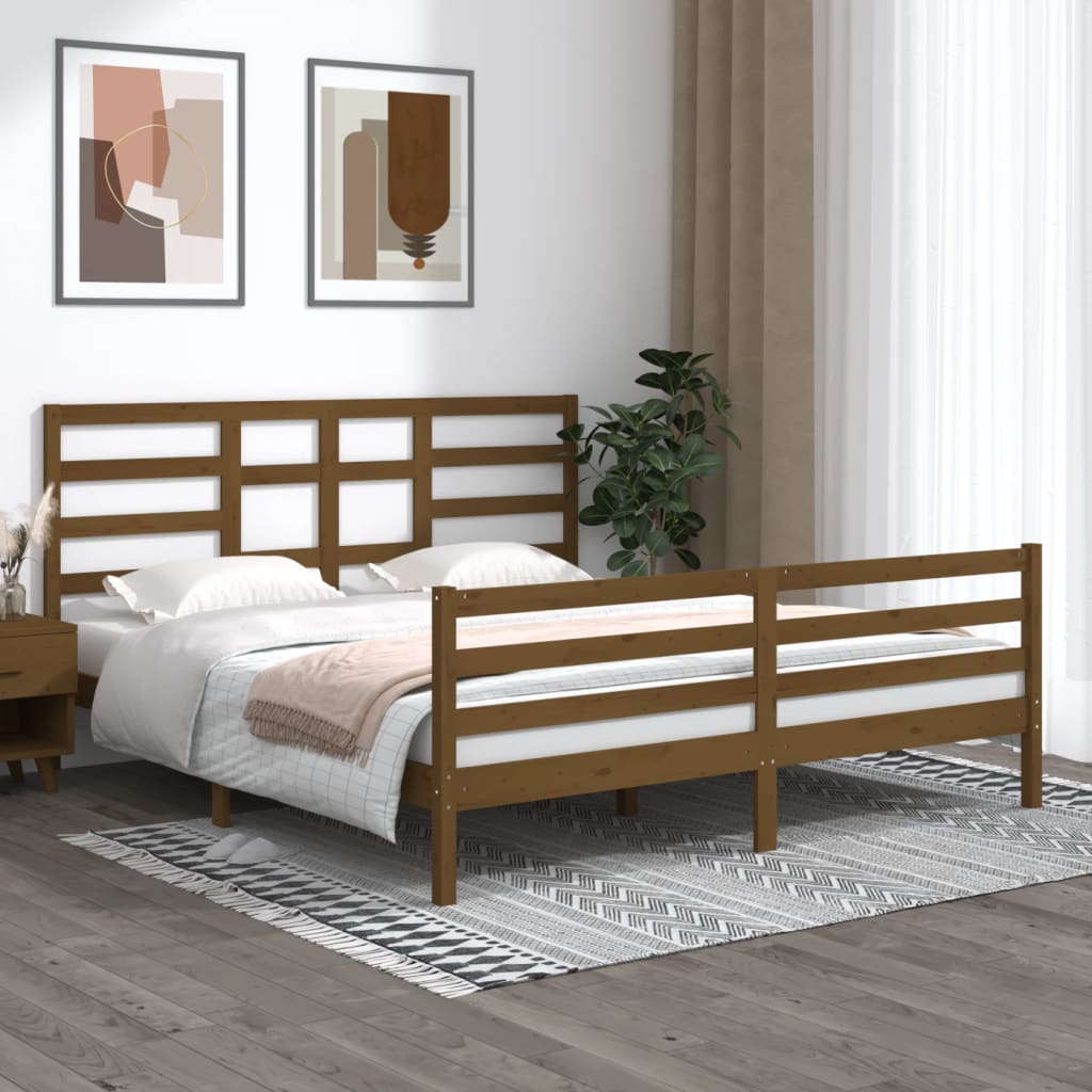 Πλαίσιο Κρεβατιού Μελί 180 x 200 εκ. Μασίφ Ξύλο Super King
