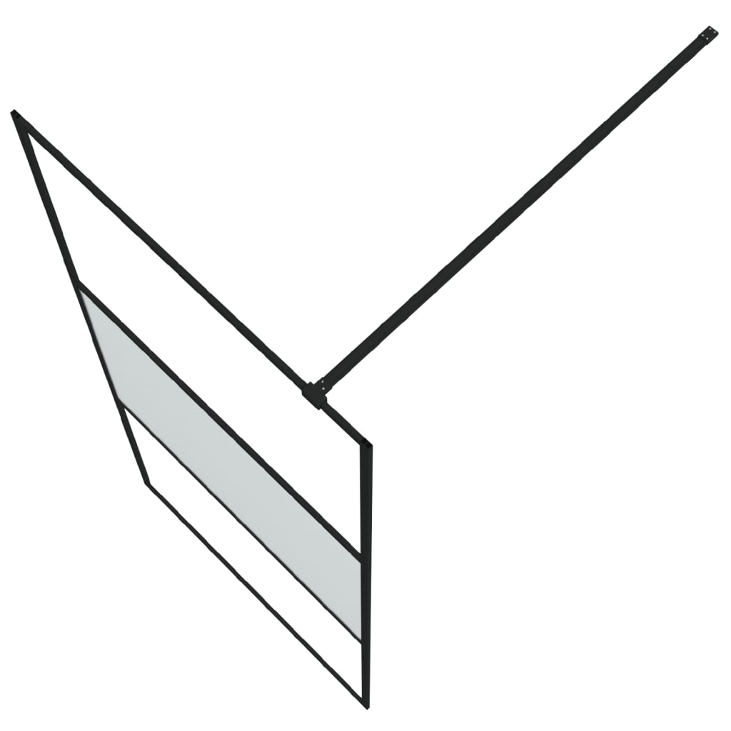 Διαχωριστικό Ντουζιέρας με Αμμοβολή Μαύρο 90x195 εκ. Γυαλί ESG - PAKOBAZAAR