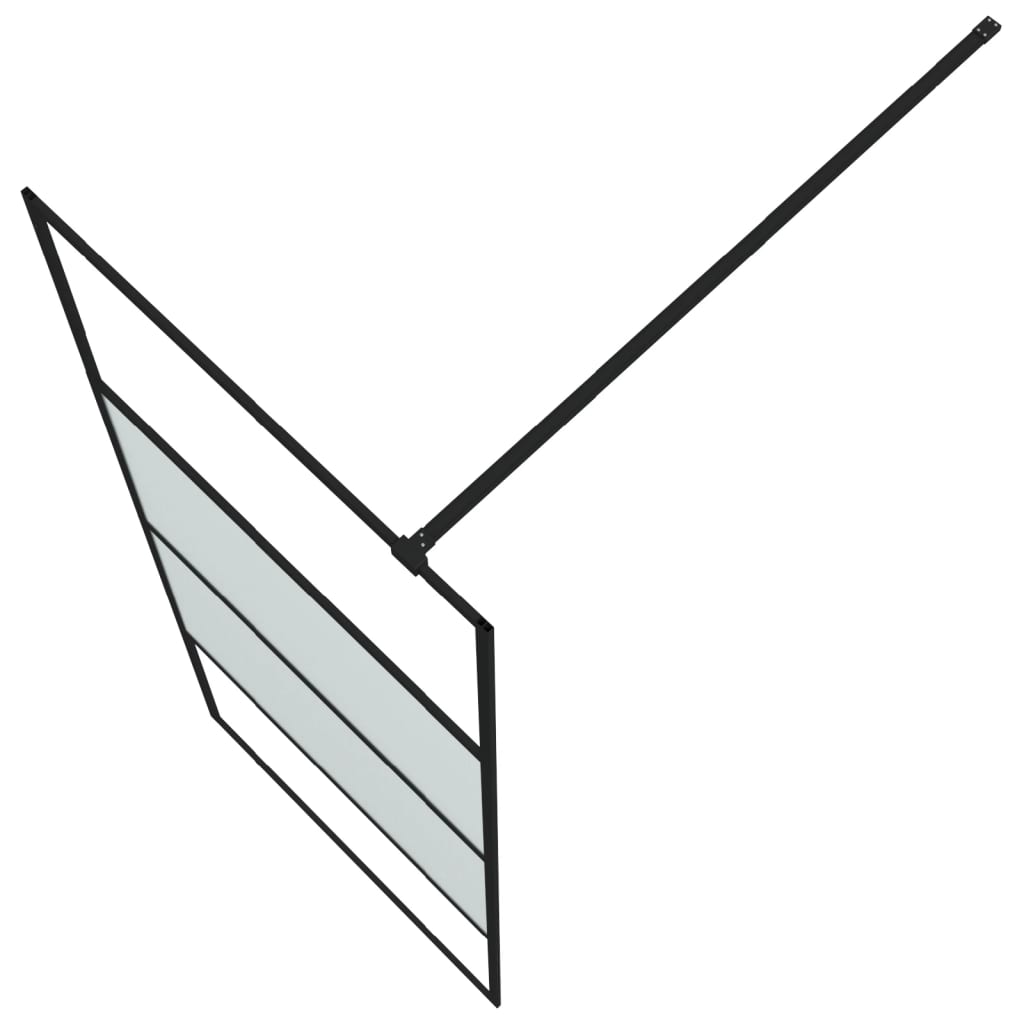 Διαχωριστικό Ντουζιέρας με Αμμοβολή Μαύρο 80x195 εκ. Γυαλί ESG - PAKOBAZAAR