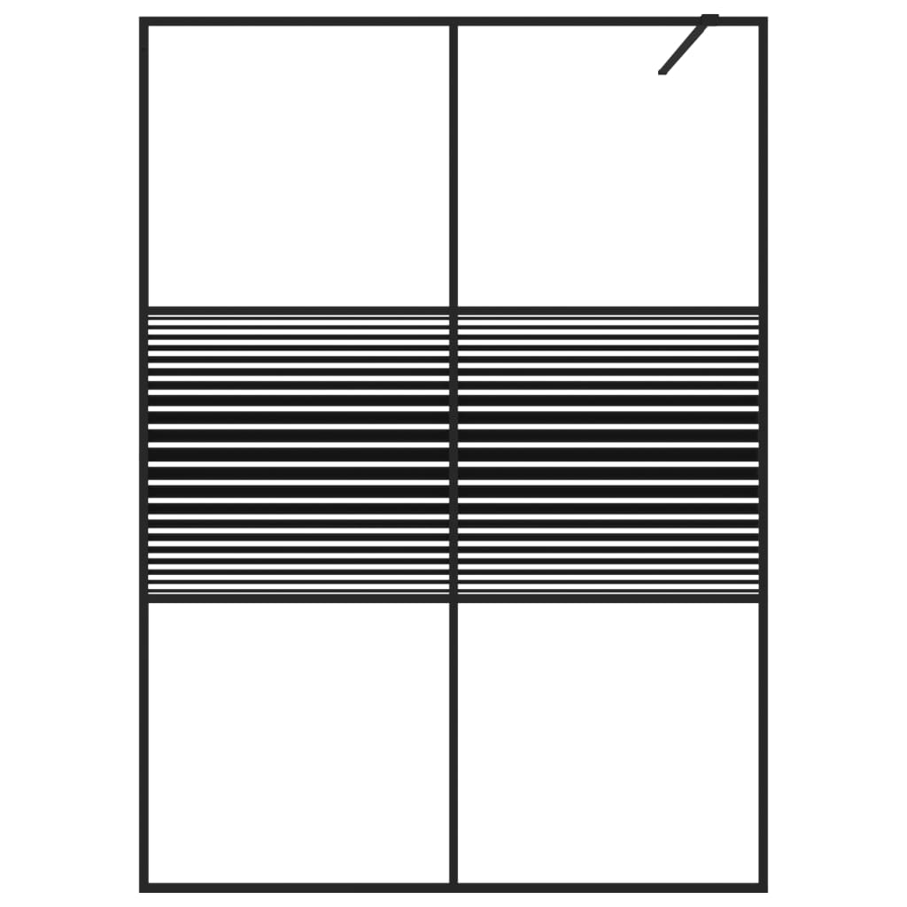 Διαχωριστικό Ντουζιέρας Μαύρο 140x195 εκ. από Διάφανο Γυαλί ESG - PAKOBAZAAR