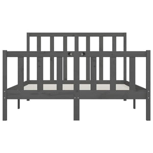 Πλαίσιο Κρεβατιού Γκρι 150 x 200 εκ. Μασίφ Ξύλο King Size - Pakobazaar