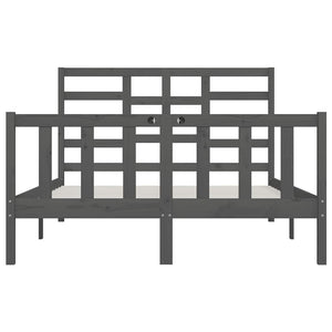 Πλαίσιο Κρεβατιού Γκρι 150 x 200 εκ. Μασίφ Ξύλο King Size