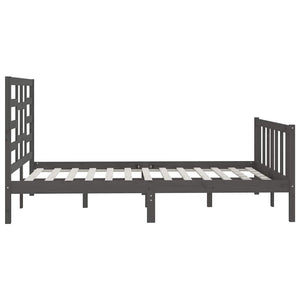 Πλαίσιο Κρεβατιού Γκρι 150 x 200 εκ. Μασίφ Ξύλο King Size