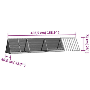 Κλουβί Κουνελιών Ανθρακί 403,5x80,5x71 εκ Γαλβανισμένος Χάλυβας - PAKOBAZAAR