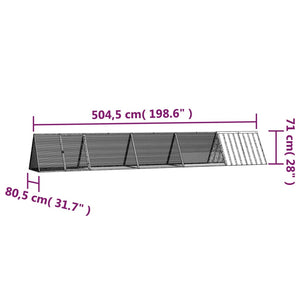 Κλουβί Κουνελιών Ανθρακί 504,5x80,5x71 εκ Γαλβανισμένος Χάλυβας - PAKOBAZAAR