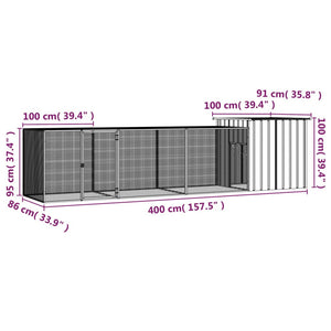 Κοτέτσι - Κλουβί Γκρι 400x91x100 εκ. από Γαλβανισμένο Χάλυβα - PAKOBAZAAR
