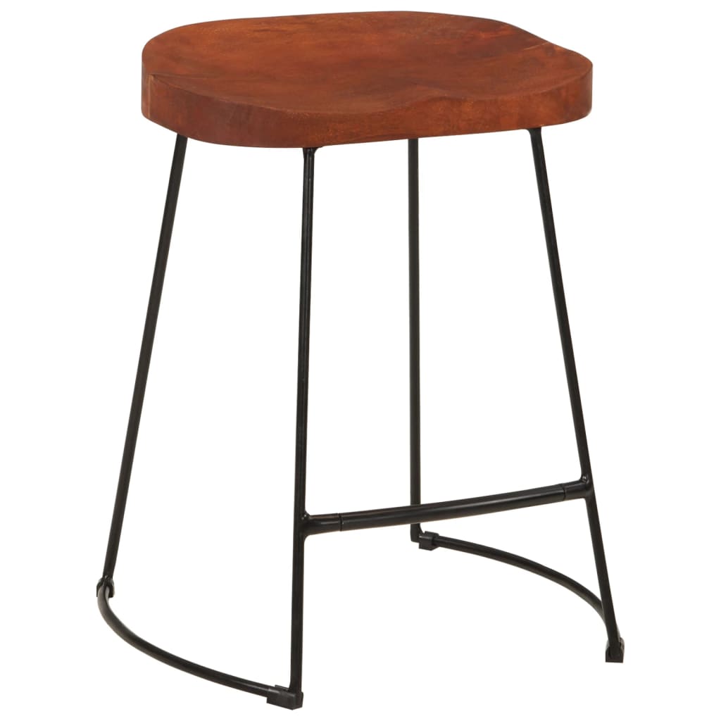 Σκαμπό Μπαρ Gavin 2 τεμ. 45 x 38 x 53 εκ. από Μασίφ Ξύλο Μάνγκο