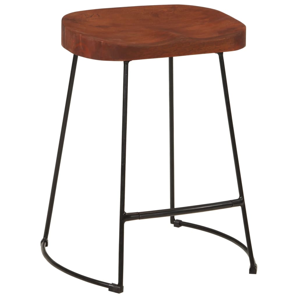 Σκαμπό Μπαρ Gavin 2 τεμ. 45 x 38 x 53 εκ. από Μασίφ Ξύλο Μάνγκο