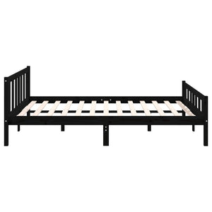 Πλαίσιο Κρεβατιού Μαύρο 150 x 200 εκ. Μασίφ Ξύλο King Size
