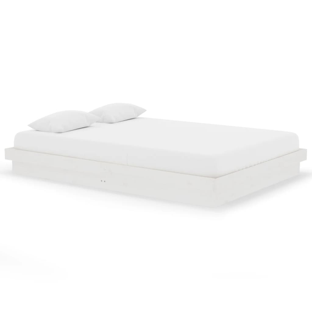 Πλαίσιο Κρεβατιού Λευκό 140 x 200 εκ. από Μασίφ Ξύλο - Pakobazaar