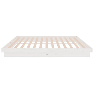 Πλαίσιο Κρεβατιού Λευκό 150 x 200 εκ. Μασίφ Ξύλο King Size