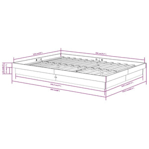 Πλαίσιο Κρεβατιού Λευκό 150 x 200 εκ. Μασίφ Ξύλο King Size