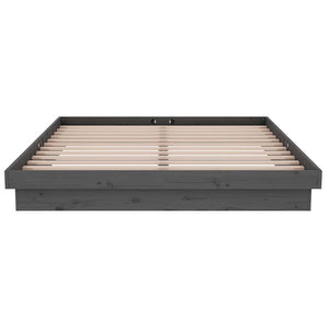 Πλαίσιο Κρεβατιού Γκρι 150 x 200 εκ. Μασίφ Ξύλο King Size - Pakobazaar