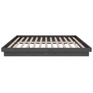 Πλαίσιο Κρεβατιού Γκρι 150 x 200 εκ. Μασίφ Ξύλο King Size - Pakobazaar