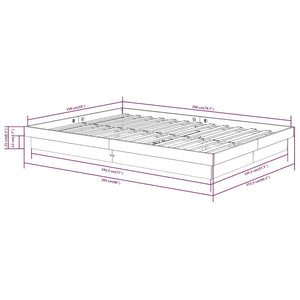Πλαίσιο Κρεβατιού Γκρι 150 x 200 εκ. Μασίφ Ξύλο King Size - Pakobazaar
