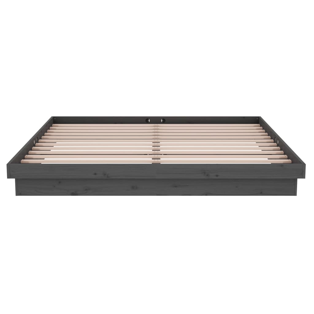 Πλαίσιο Κρεβατιού Γκρι 180 x 200 εκ Ξύλο Πεύκου Super King