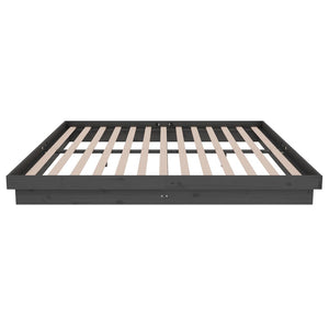 Πλαίσιο Κρεβατιού Γκρι 180 x 200 εκ Ξύλο Πεύκου Super King