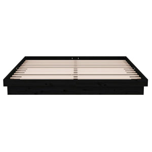 Πλαίσιο Κρεβατιού Μαύρο 180 x 200 εκ Ξύλο Πεύκου Super King