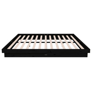 Πλαίσιο Κρεβατιού Μαύρο 180 x 200 εκ Ξύλο Πεύκου Super King