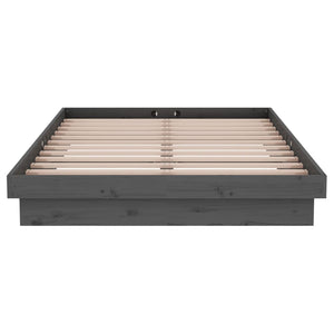 Πλαίσιο Κρεβατιού Γκρι 120x190 εκ. Μασίφ Ξύλο Small Double