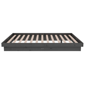 Πλαίσιο Κρεβατιού Γκρι 120x190 εκ. Μασίφ Ξύλο Small Double