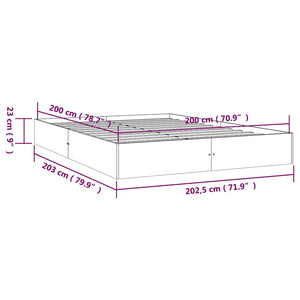 Πλαίσιο Κρεβατιού Καφέ Μελί 200 x 200 εκ. από Μασίφ Ξύλο - Pakobazaar