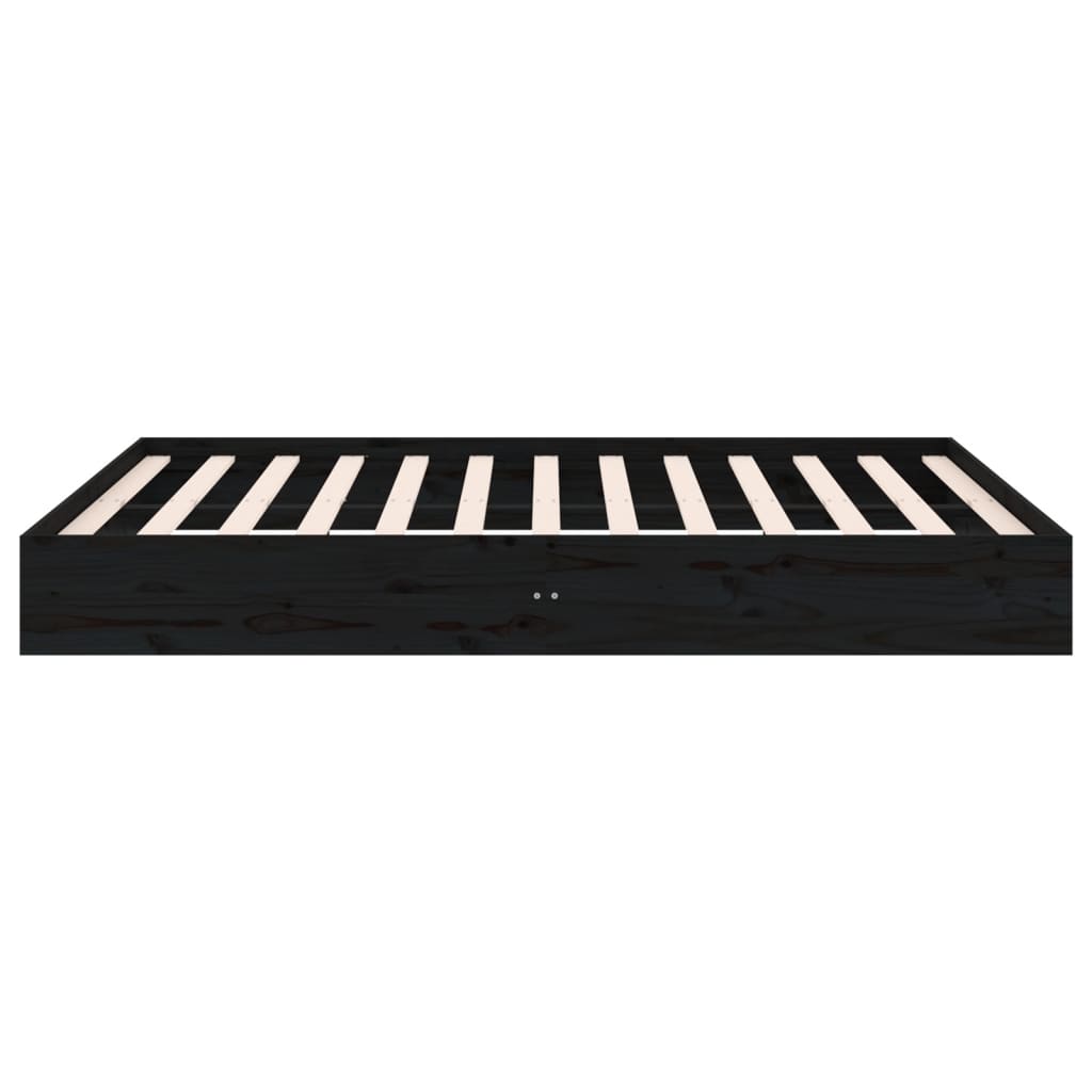 Πλαίσιο Κρεβατιού Μαύρο 200 x 200 εκ. από Μασίφ Ξύλο - Pakobazaar