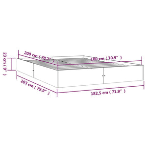 Πλαίσιο Κρεβατιού Γκρι 180 x 200 εκ Ξύλο Πεύκου Super King