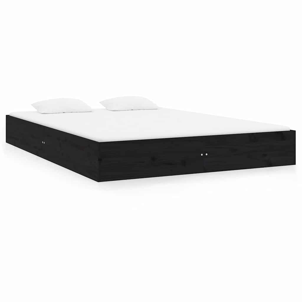 Πλαίσιο Κρεβατιού Μαύρο 180 x 200 εκ Ξύλο Πεύκου Super King