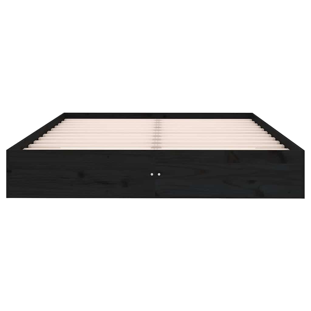 Πλαίσιο Κρεβατιού Μαύρο 180 x 200 εκ Ξύλο Πεύκου Super King
