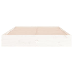 Πλαίσιο Κρεβατιού Λευκό 150 x 200 εκ. Μασίφ Ξύλο King Size
