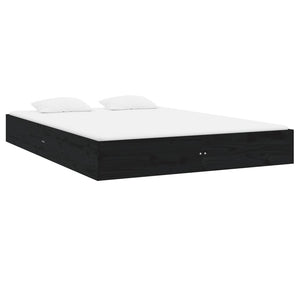 Πλαίσιο Κρεβατιού Μαύρο 150 x 200 εκ. Μασίφ Ξύλο King Size