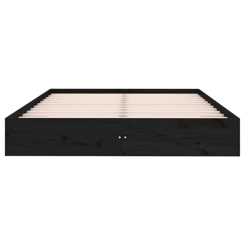 Πλαίσιο Κρεβατιού Μαύρο 150 x 200 εκ. Μασίφ Ξύλο King Size