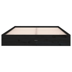 Πλαίσιο Κρεβατιού Μαύρο 150 x 200 εκ. Μασίφ Ξύλο King Size